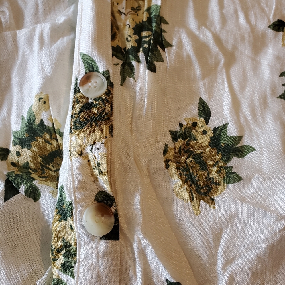 POLAGRAM Off White Floral Tiered Midi Dress - Picture 6 of 8